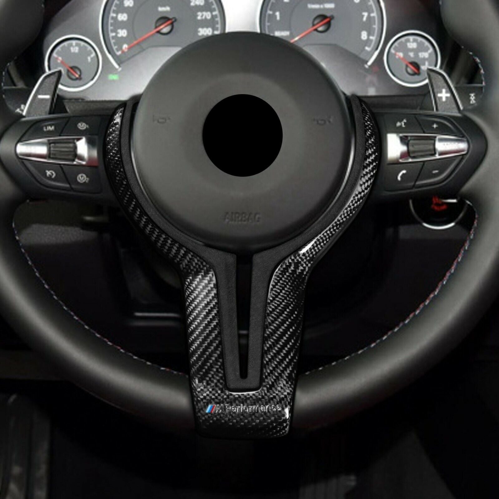 Carbon Fiber Steering Wheel Trim Replace for BMW M2 M3 M4 M5 M6 X5M F06 F87 F80