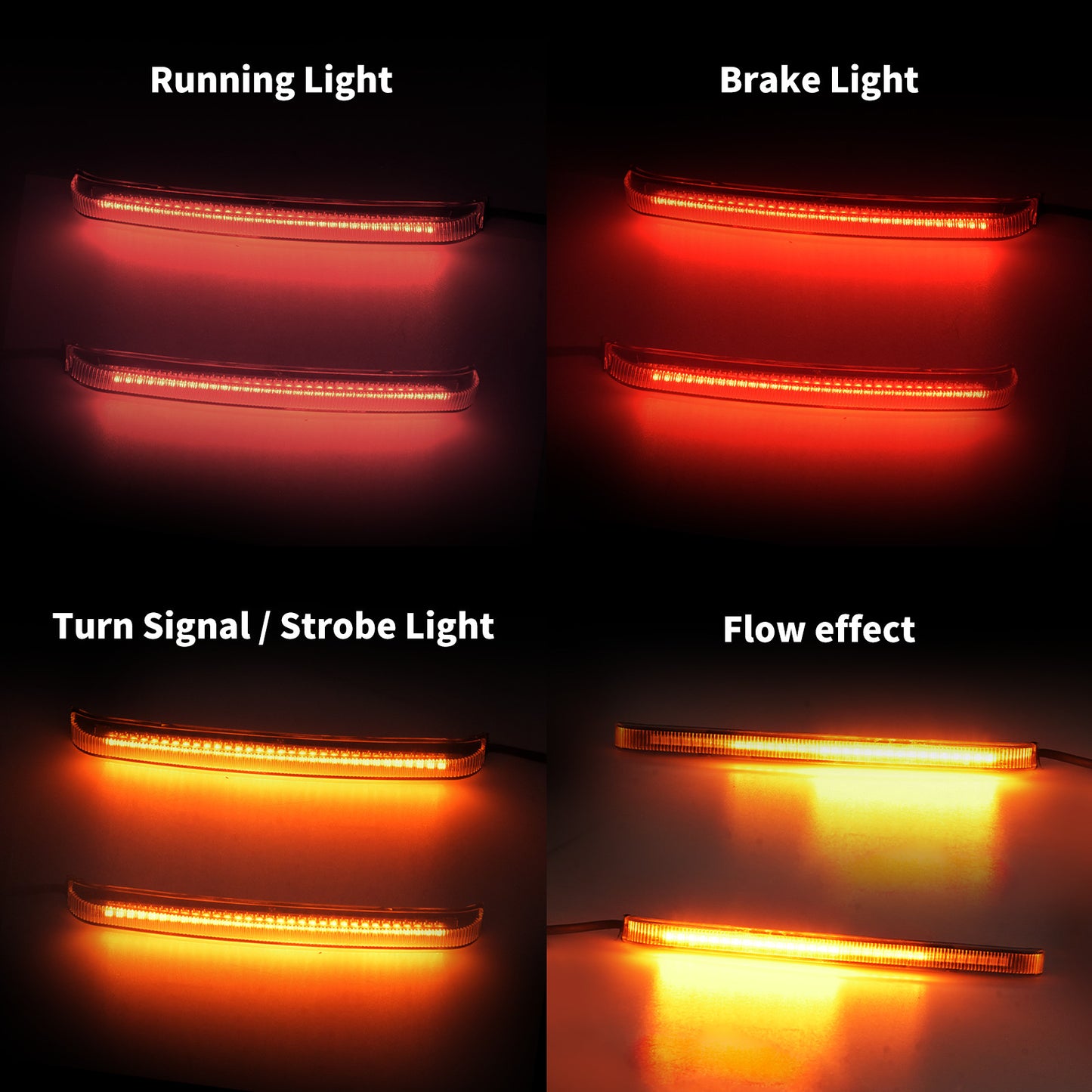 Saddlebag LED Brake Turn Signal Light Clear Lens for Harley Street Road Glides