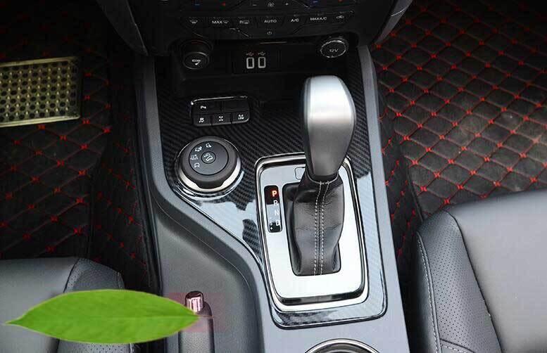 Carbon Fiber Middle Console Gear Shift Panel Trim 1PCS for Ford Ranger 2015-2022