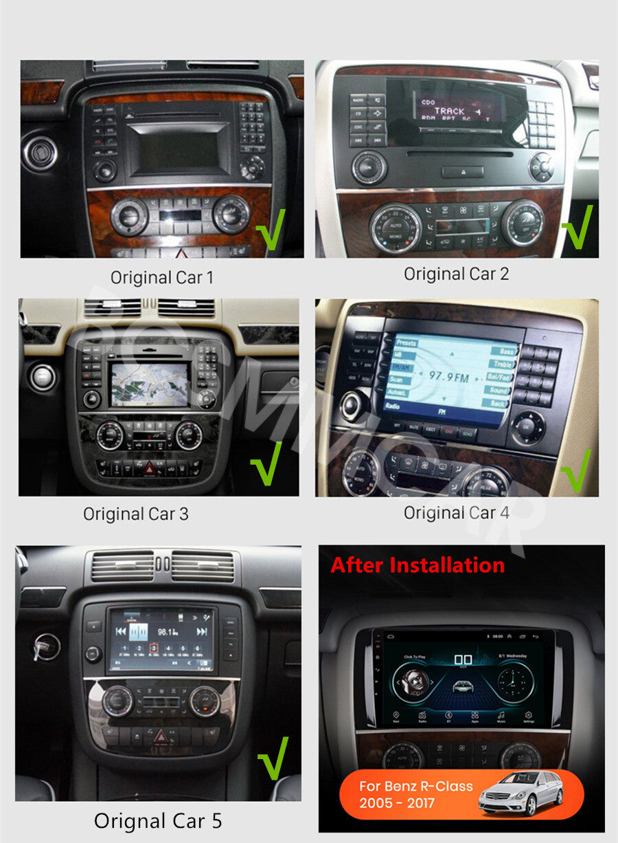 Fit for Mercedes Benz R350 R500 2005-2017 Radio GPS Car Stereo For CarPlay Cam