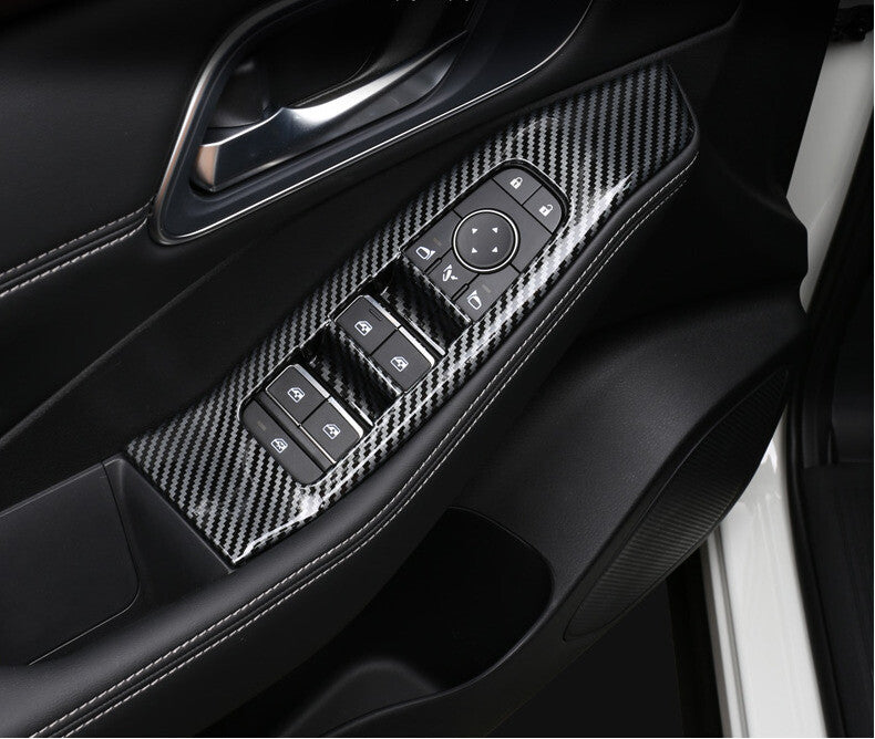 Carbon Fiber Indoor Window Switch Panel Cover for Nissan Rogue 2021-2023