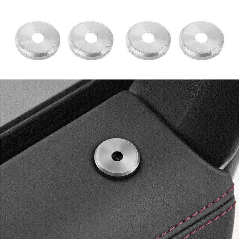 Silver aluminum interior door lock ring trim suitable for Porsche Macan 2015 - 2021