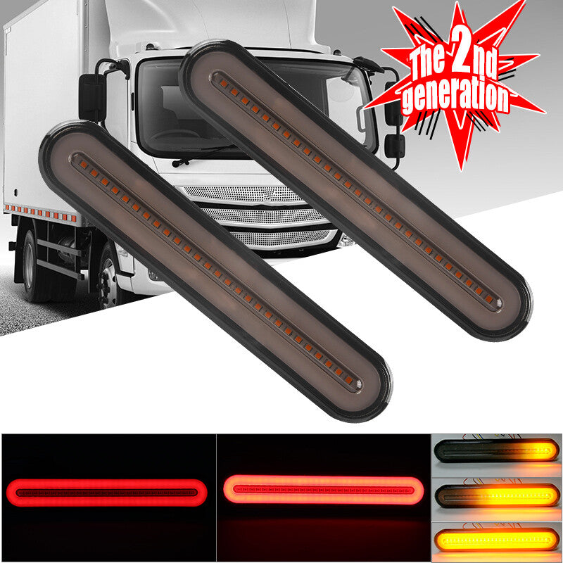 2X Amber/Red LED Sequential Stop Brake Turn Signal Rear Tail Light Truck Trailer