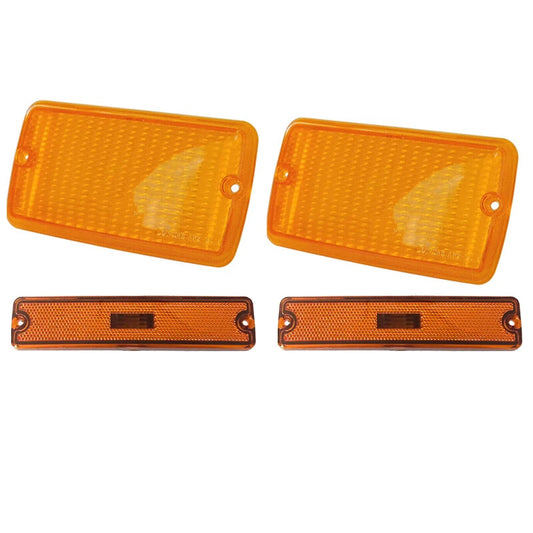 Suitable for Jeep for Wrangler YJ 1987 - 1995, 1 set of bumper signal mudguard side marker lights.