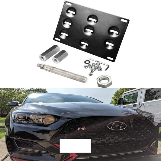 Tow Hook License Plate Mounting Bracket Holder for Hyundai for Veloster 2019-2022