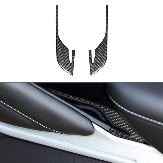 2Pcs Carbon Fiber Door Side Storage Cover Trim for Chevrolet Camaro 2016-2018
