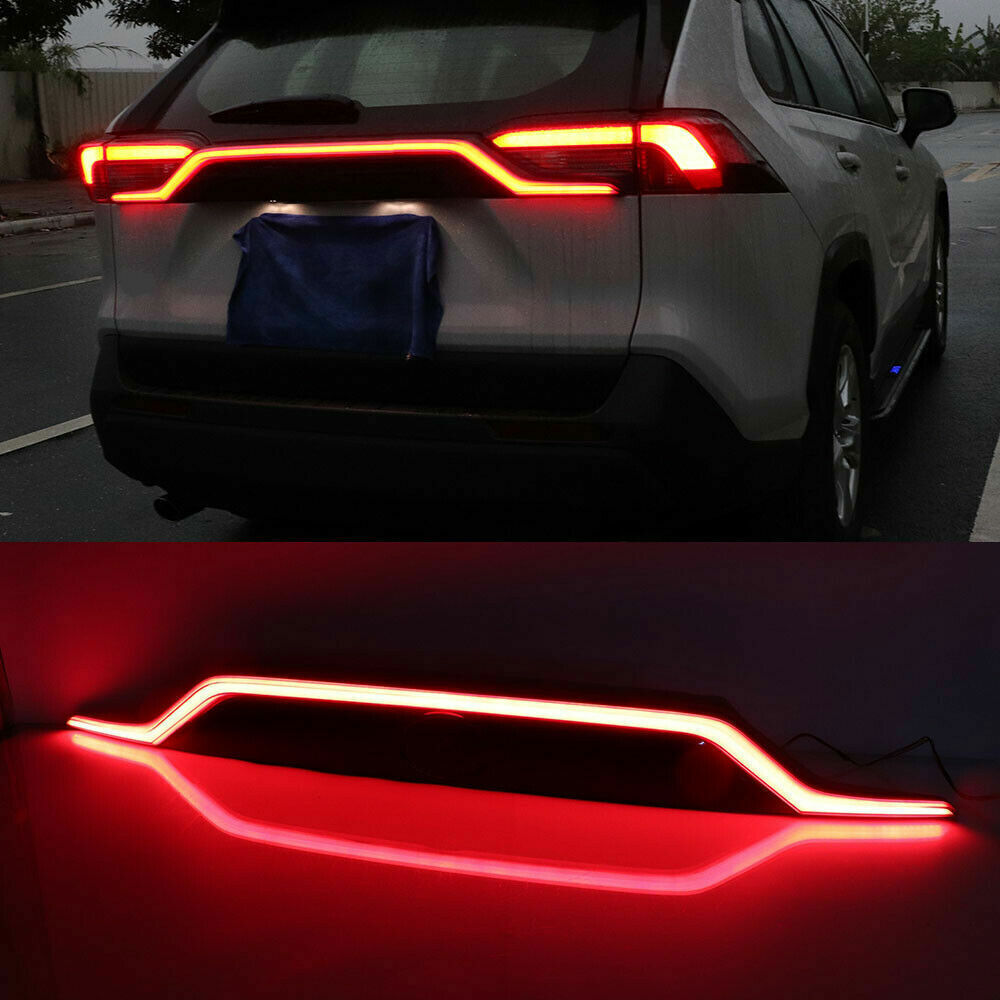 Black Rear Door Trunk LED Tail Light Brake Lamp Bar for Toyota RAV4 2019-2024