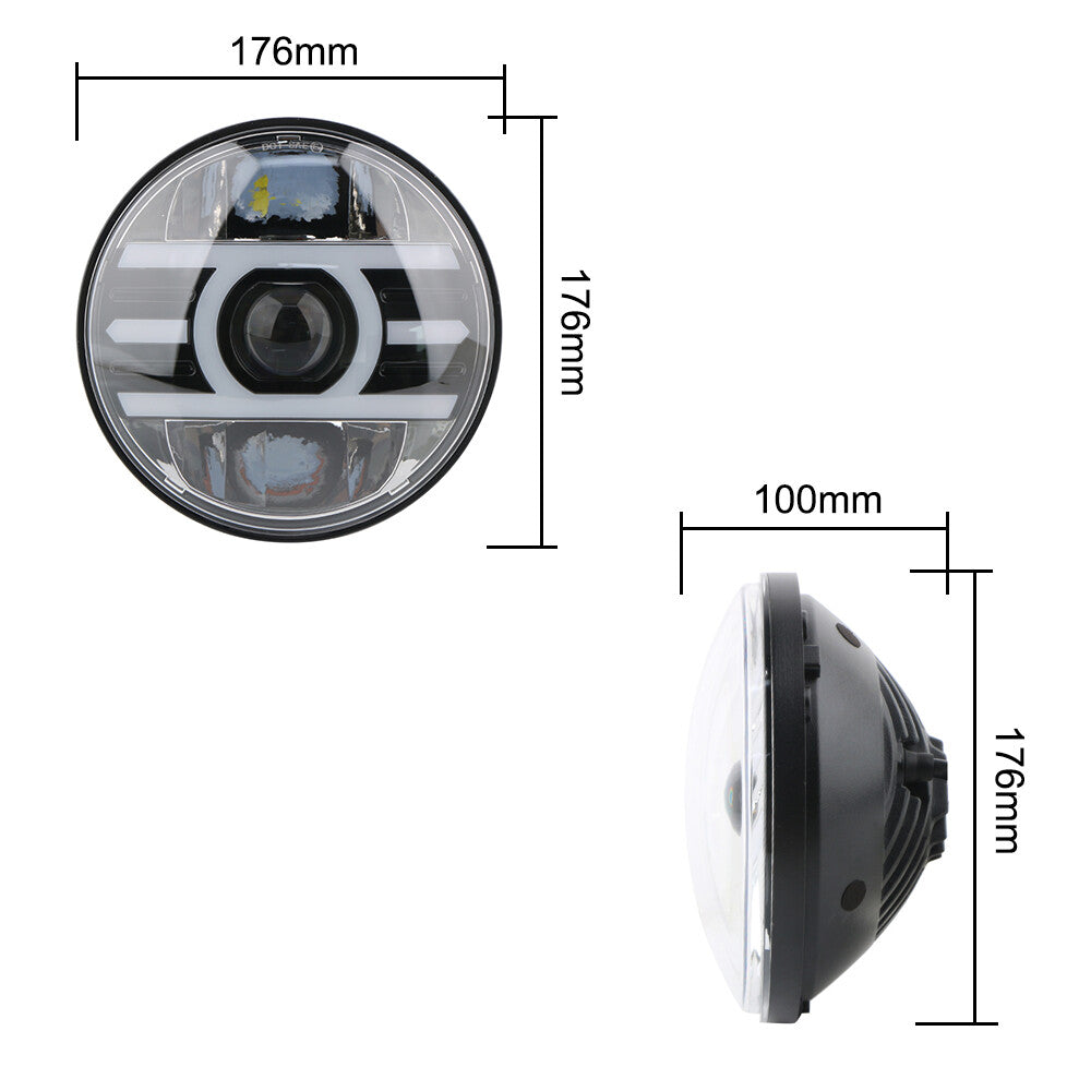 7-inch DRL LED dot fog lights for Harley-Davidson for Yamaha Chrome