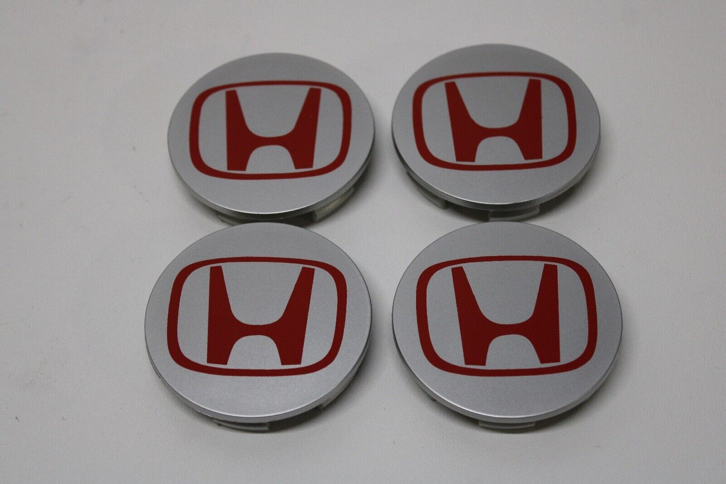 (4) for Honda silver/red rim center caps conform to for CIVIC CRV 69 mm/2.75