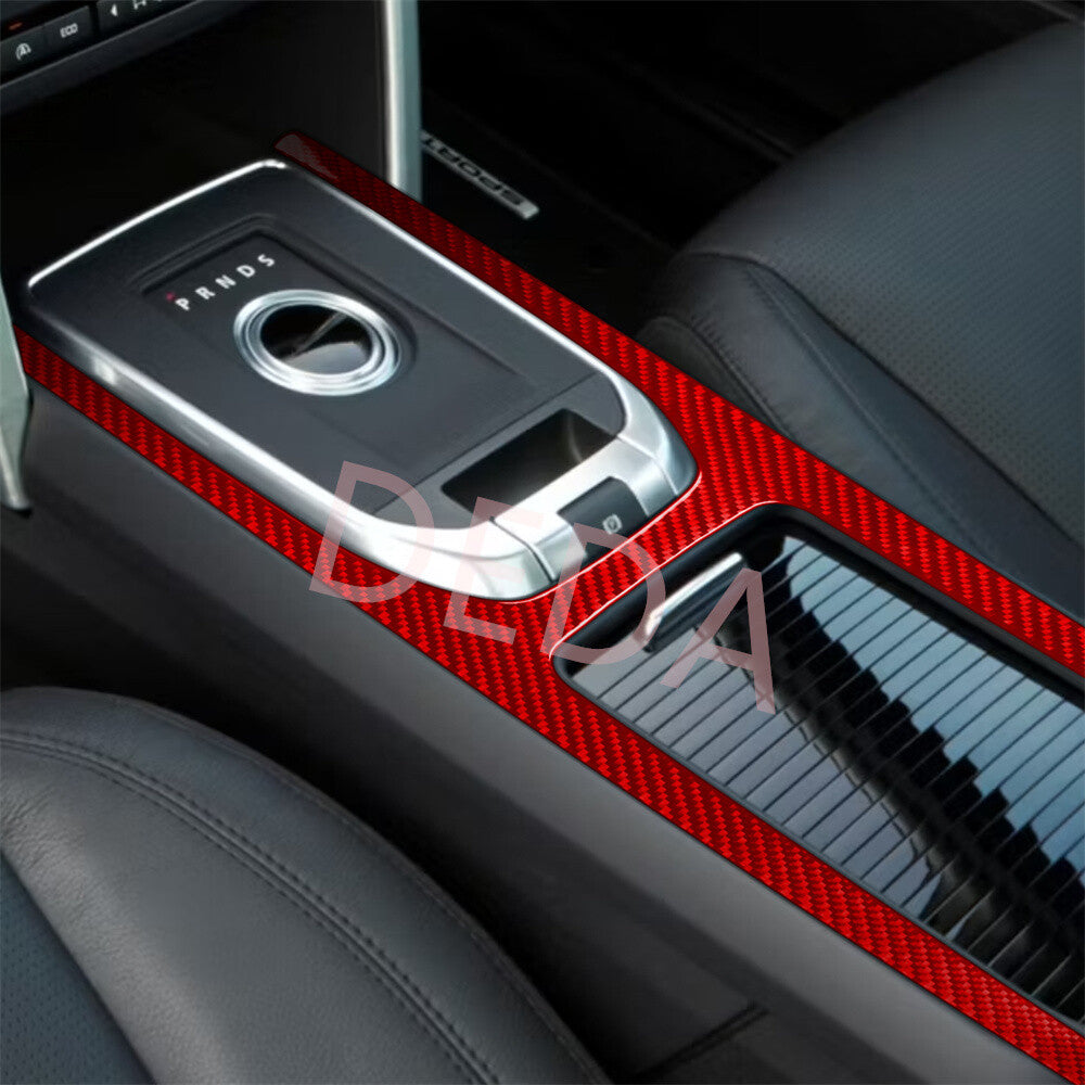 Red Carbon Console Gear Shift Frame Cover for Land Rover Discovery Sport 2015-19