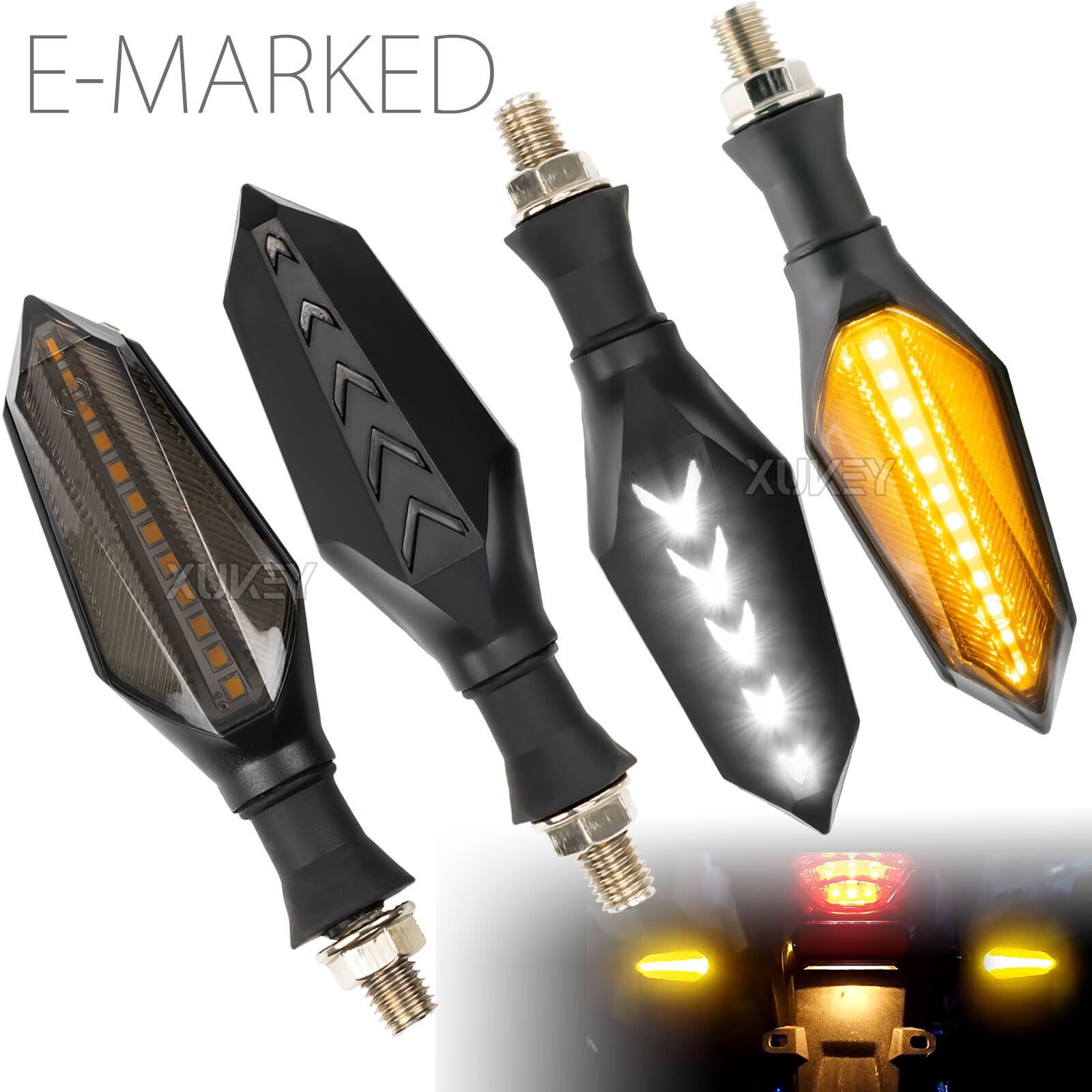 4x 10mm Motorcycle Indicators Bike LED Turn Signal Light Blinker Amber Universal