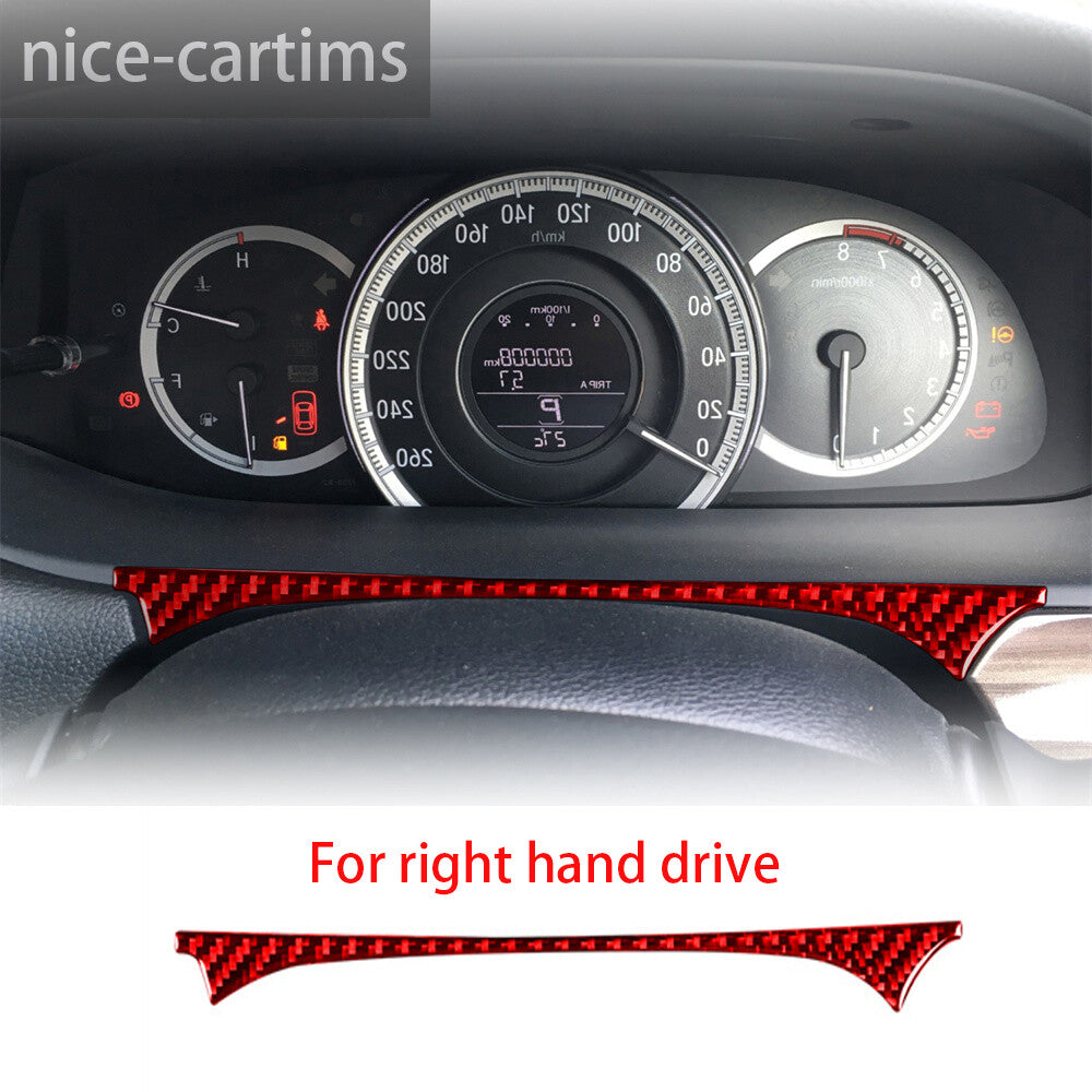 for Honda Accord 2014-2017 RHD Instrument Panel Dashboard Cover Red Carbon Fiber
