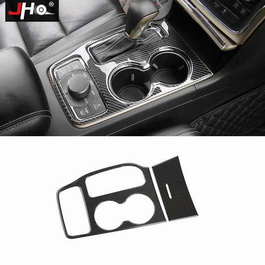 for Jeep Grand Cherokee 16-18 Thin Carbon Water Cup Holder Panel Cover Stickers