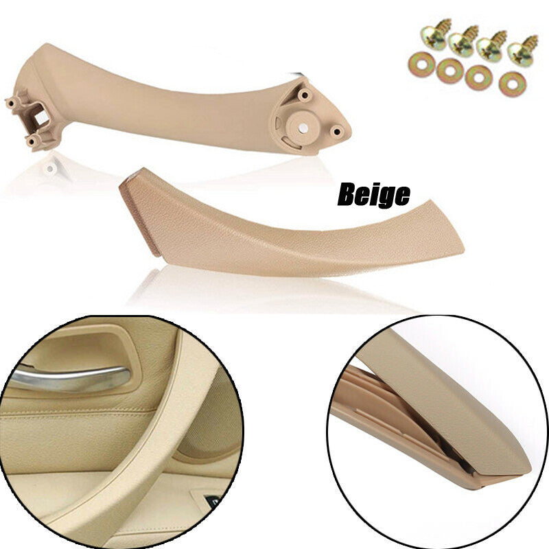 Beige inner left side + outer door panel handle pull edge cover for BMW E90 328i