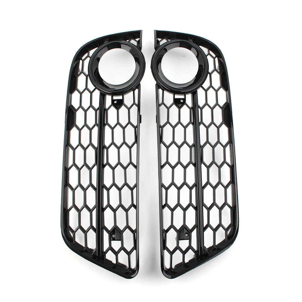 2xHoneycomb Mesh Front Bumper Fog Light Grille Cover for Audi for A5 2008-2011 10