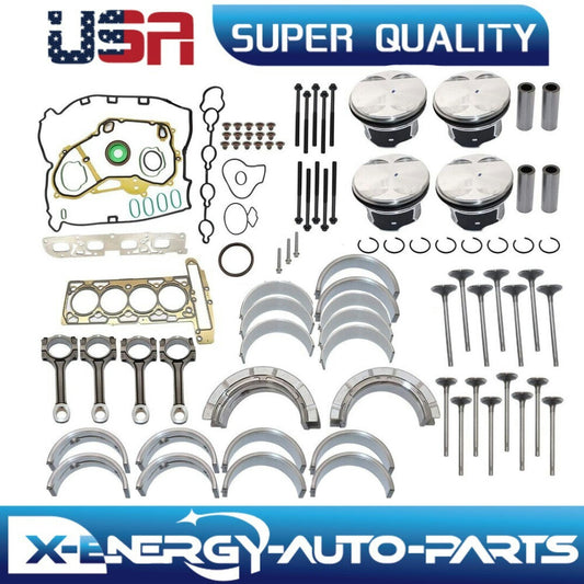 for Buick for Chevrolet for GMC 2.4L Engine Rebuild Overhaul Pistons Valves Seals Kit