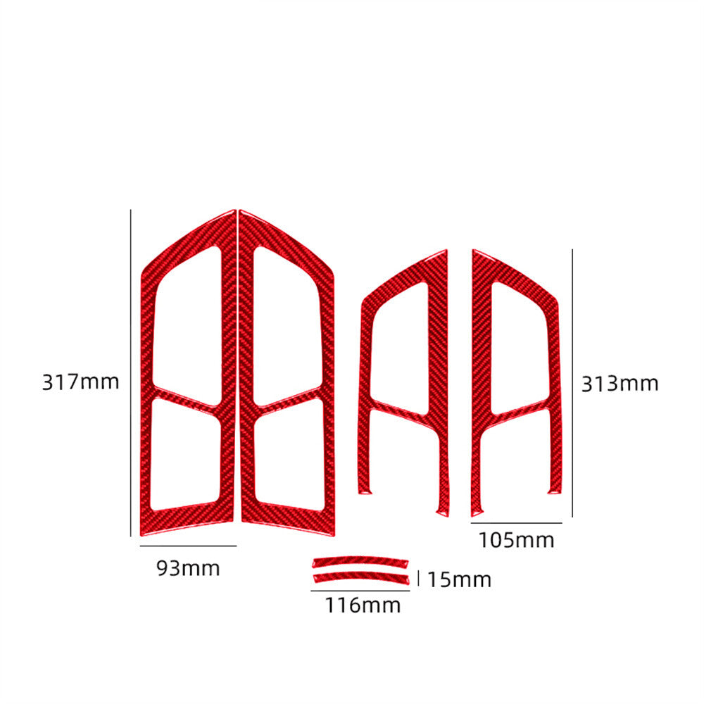 6¡ÁRed Carbon Fiber Interior Door Handle Panel Decor Trim for Jaguar XF 2009-2011
