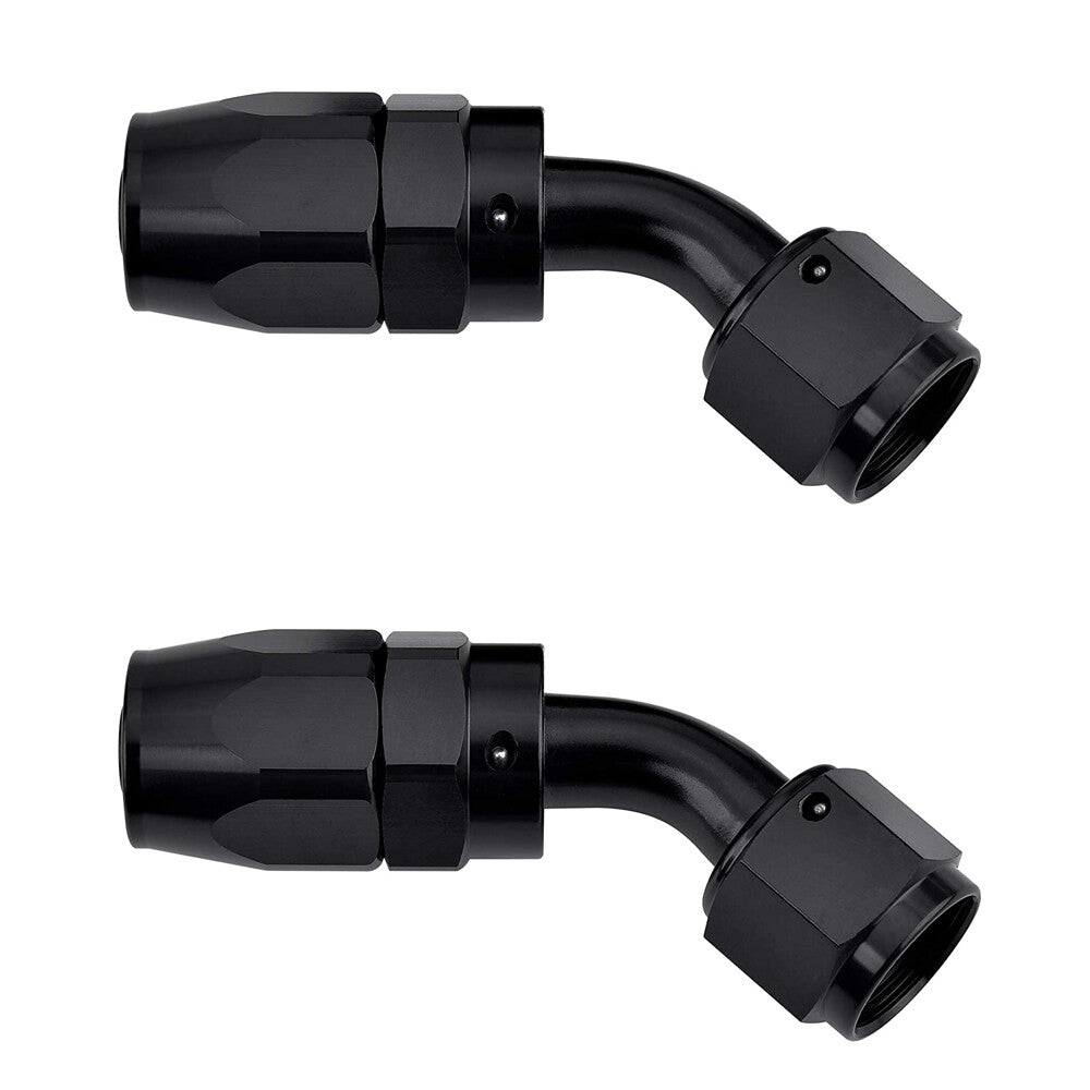 2pcs AN6 90Degree Swivel Hose End Fitting Adapter for Braided Fuel Line Aluminum