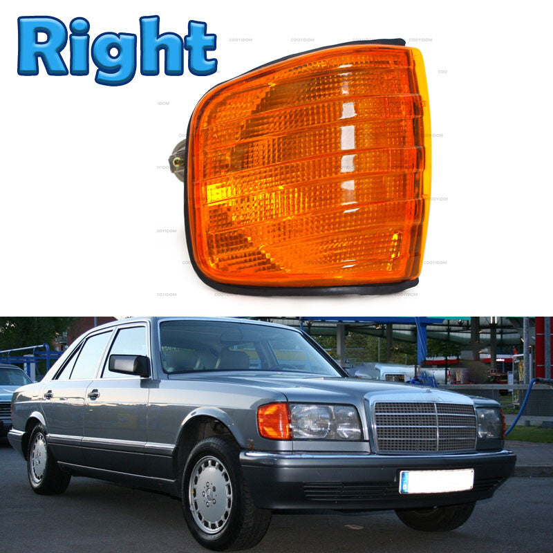 Passenger Front Corner Light yellow for Benz W126 260SE 280SE 300SE 380SE 420SE