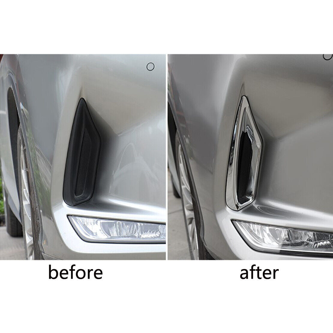 2P Chrome Front Fog Light Lamp Cover Trim For 2020-2022 for Lexus RX300 RX350 RX450H