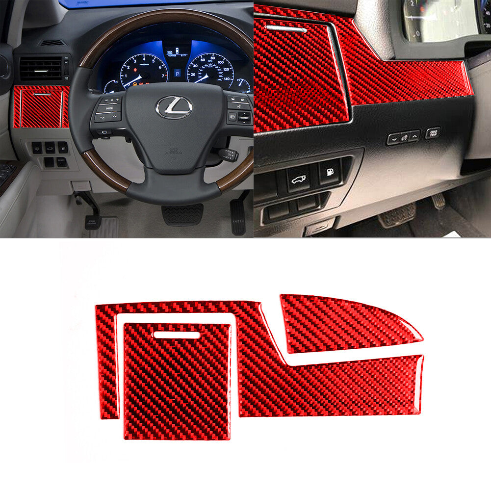 Red Carbon Fiber Driver Side Dashboard Cover Trim for Lexus RX350 RX450h 2010-12