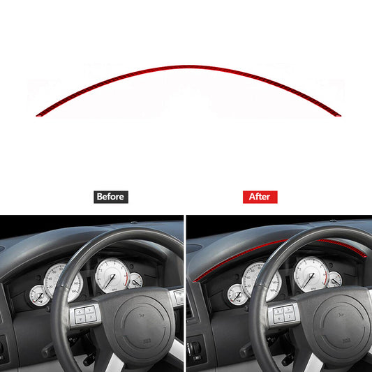 Red Carbon Fiber Above Speedmeter Surround Cover Trim for Chrysler 300 2005-2007