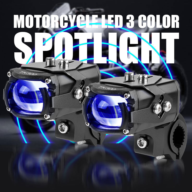 LED Motorcycle Driving Auxiliary Spot Light Fog Lamp 100W 10000LM White+Yellow