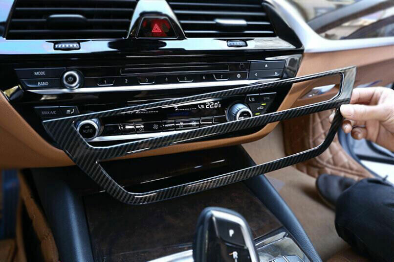 for BMW 5 Series G30 2018-2023 Central AC Button Control Carbon Fiber Cover Trim