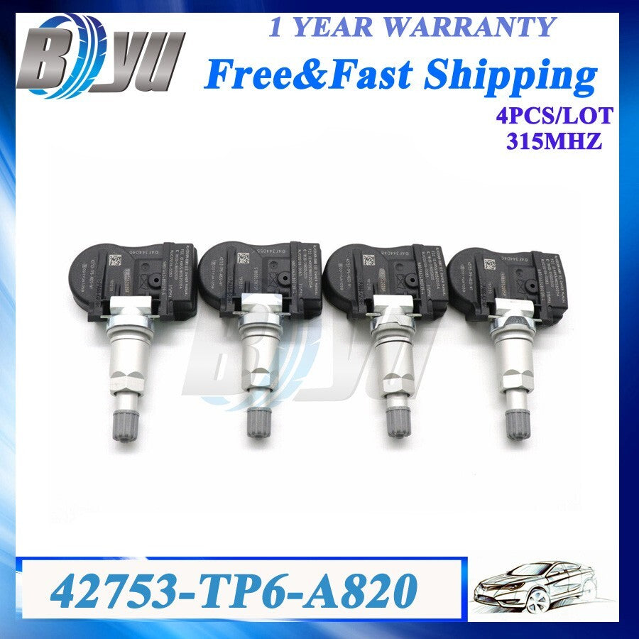 4x TPMS Tire Pressure Sensor 42753-TP6-A820 for Honda Crosstour CRV Accord