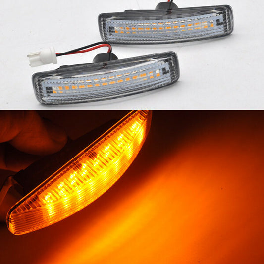 2 Dynamic Clear LED Side Indicator Marker Light For 05-09 for Range Rover Sport L320