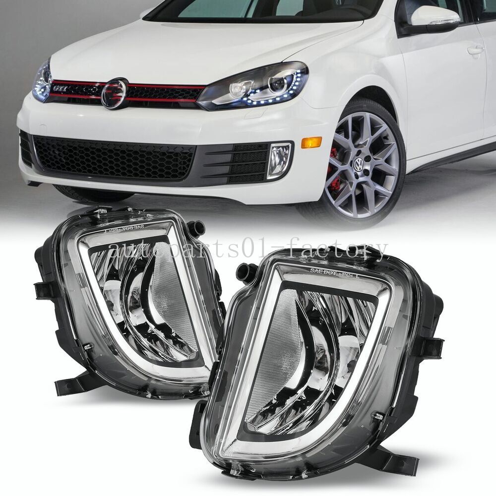 1Pair Front Fog Lights Bumper Lamps For 11-15 for VW for Volkswagen for Jetta GLI 10-14 GTI