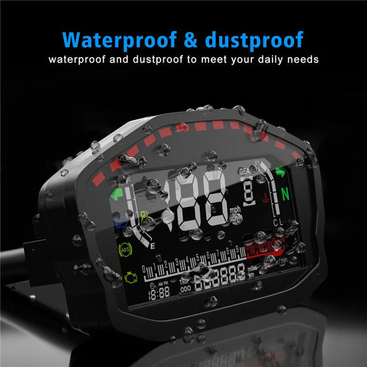 Motorcycle Digital Dash Digital Panel LED LCD Speedometer Odometer 1,2,4 Cylinde