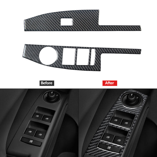 Carbon Fiber Front Window Lift Panel Cover Trim for Chevrolet Sonic 2012-2016