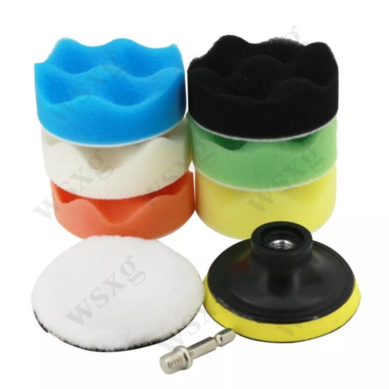 9-piece 6-inch polishing and waxing sponge pad set for composite car polishing machine