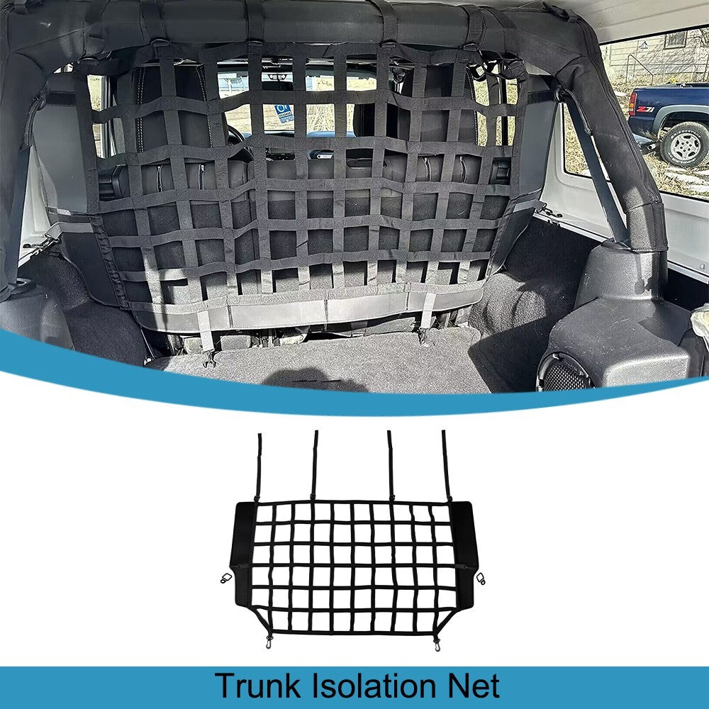 Rear Trunk Isolation Net Pet Barrier for Jeep for Wrangler JK JL 4-Door 2007-2024