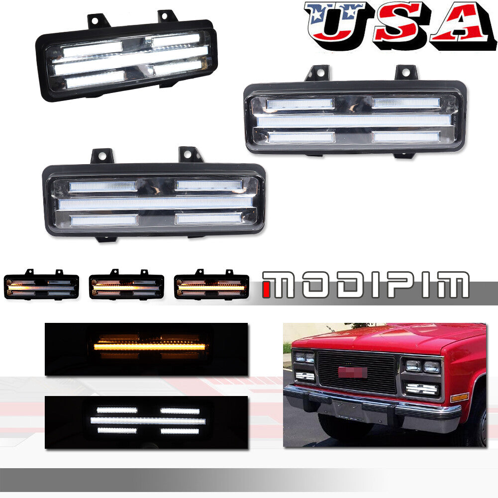 Transparent Switchback LED Front DRL Signal Light for Chevrolet for GMC Van Jimmy Pickup Unit