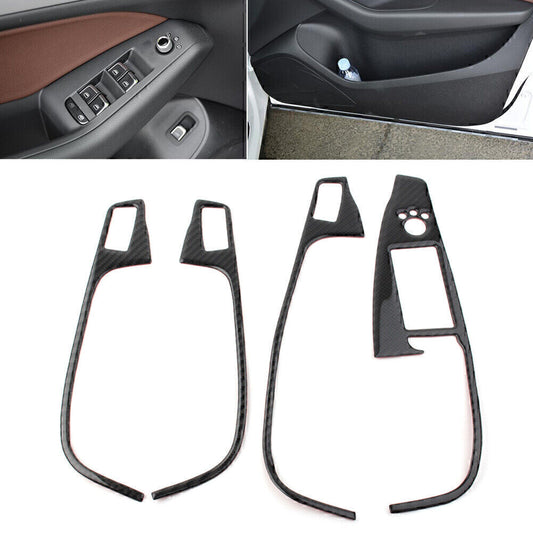 LHD Kohlefaser Schalter Fensterinnenraum Abdeckung 4x f¨¹r for Audi Q5 2009-2017