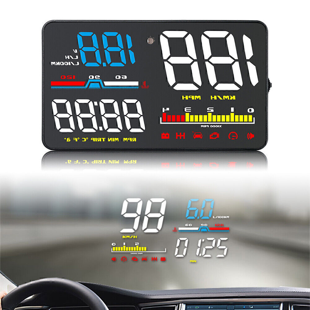 HUD D5000 OBD2 Head Up Display Digitaler Tachometer Projektor ¨¹berdrehzahl Alarm