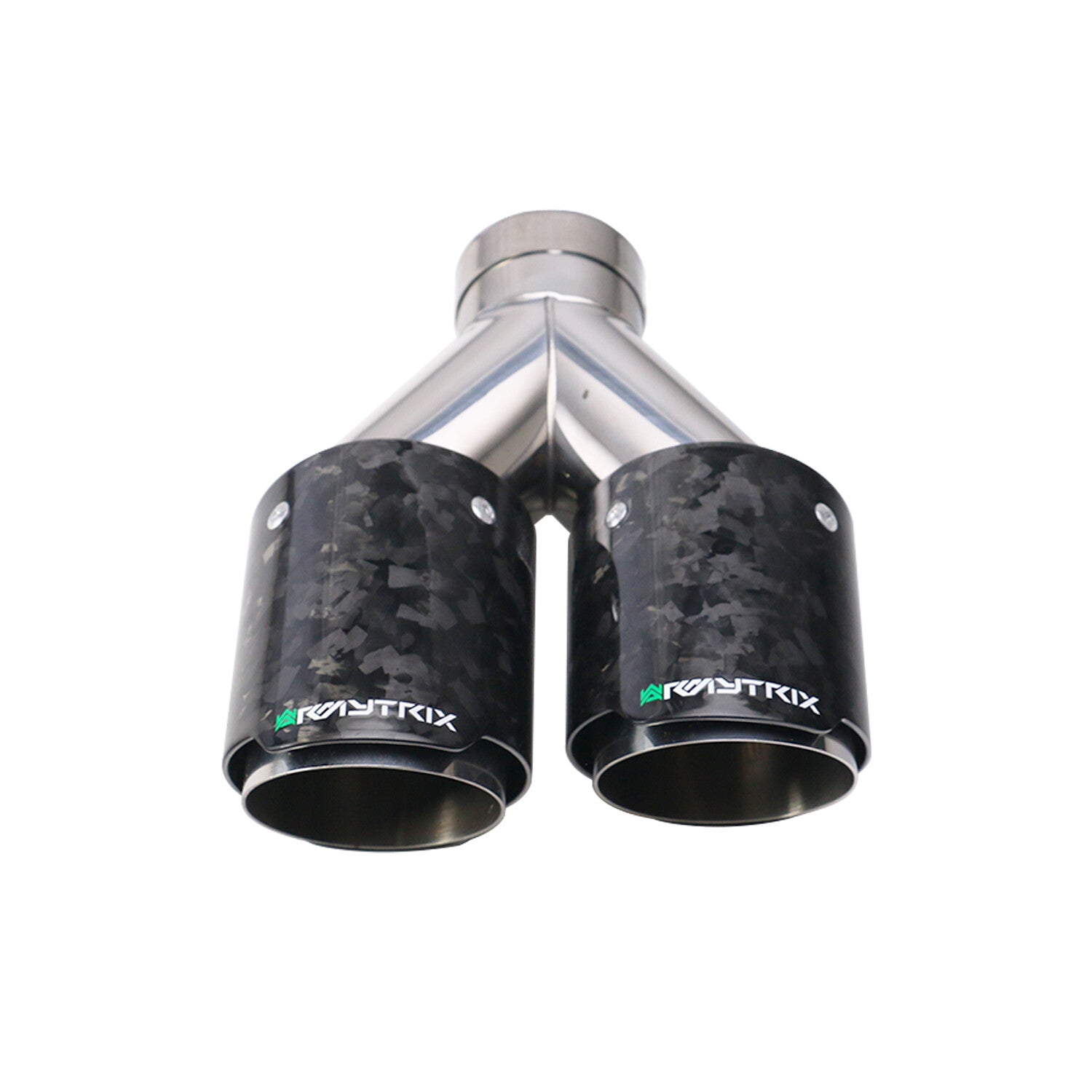 2PCS ID:2.5 63mm OD:3.5 89mm Pair Exhaust Tip Dual Pipe Glossy Black Y-Type T