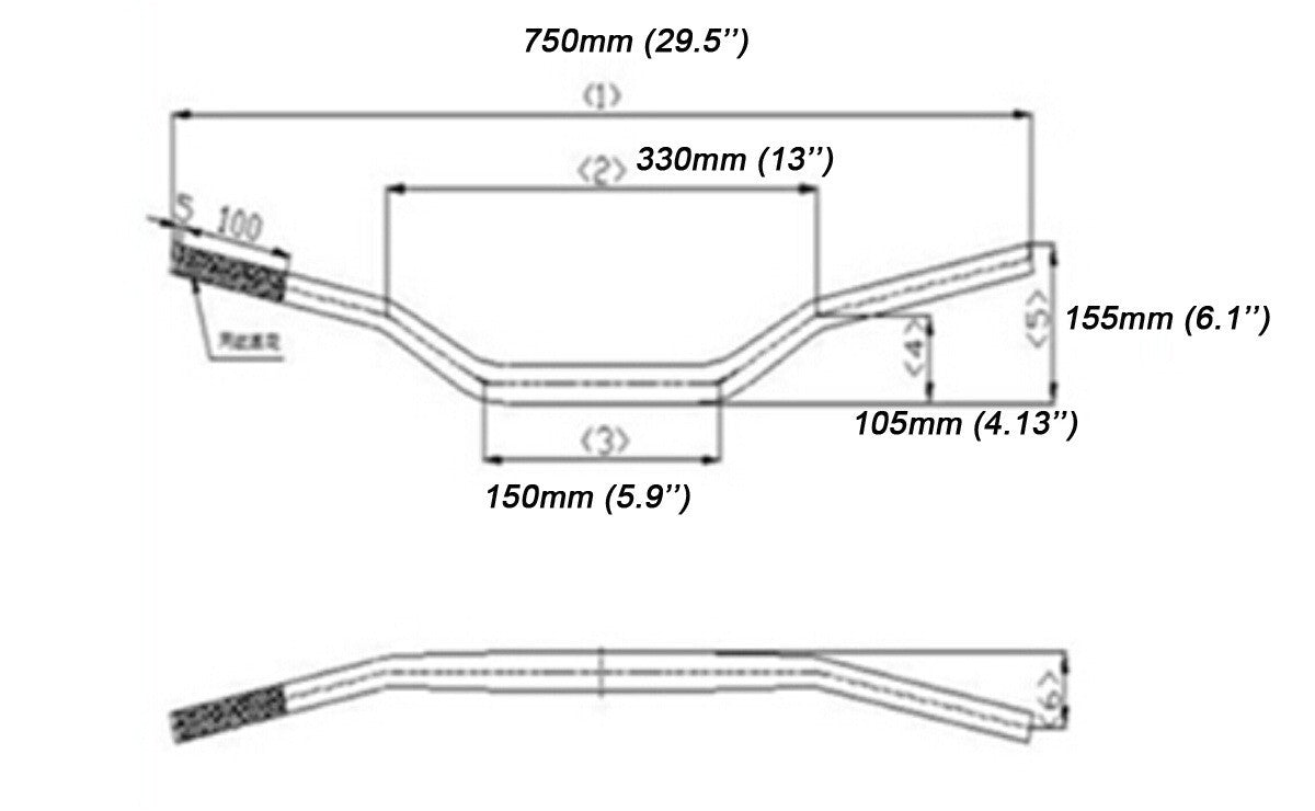 7/8 inch handlebars, stem, and slack rod for 110cc and 125cc Apollo CRF110 KX65