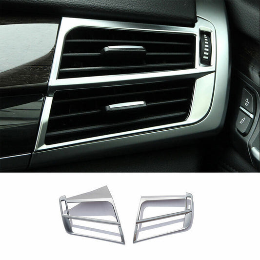 for BMW X5 F15 2014-2018 ABS Silver Left And Right Air Outlet Vent Frame Trim 2P