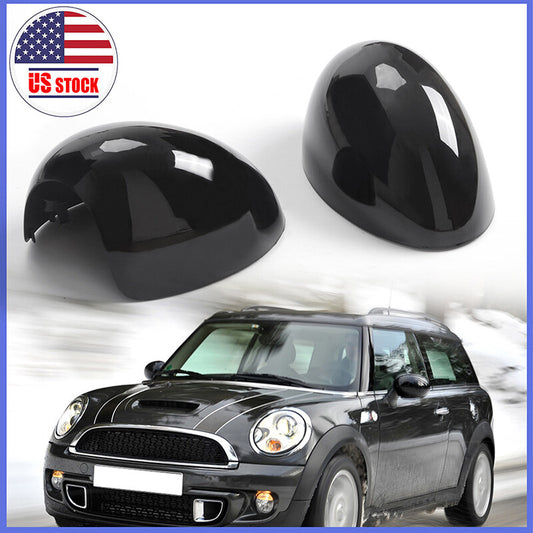 Smooth Black Wing Mirror Cover Assembly for Mini Cooper R55 R60 2007-2013