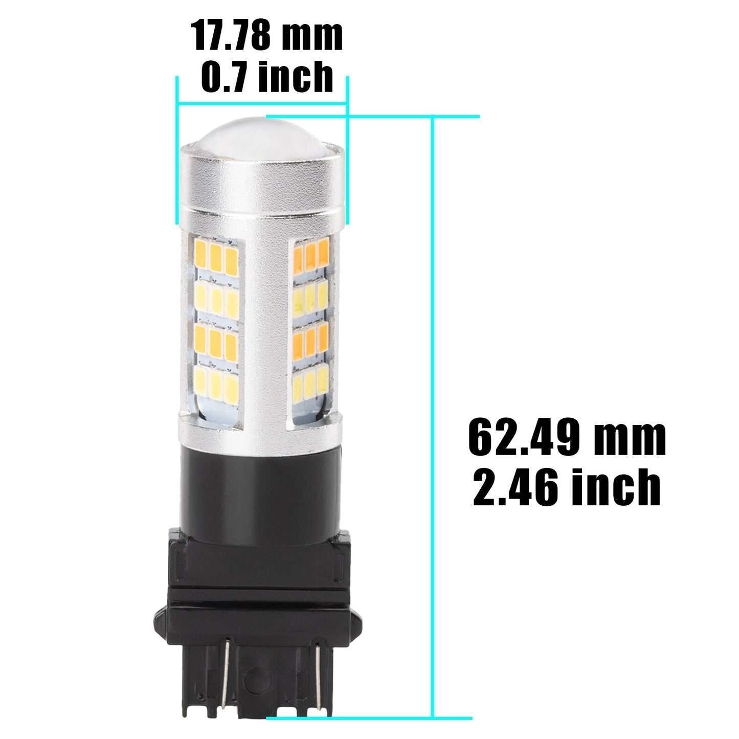 4pcs White Amber 3157 Parking Light Turn Signal Light LED Bulbs for Ford 2020