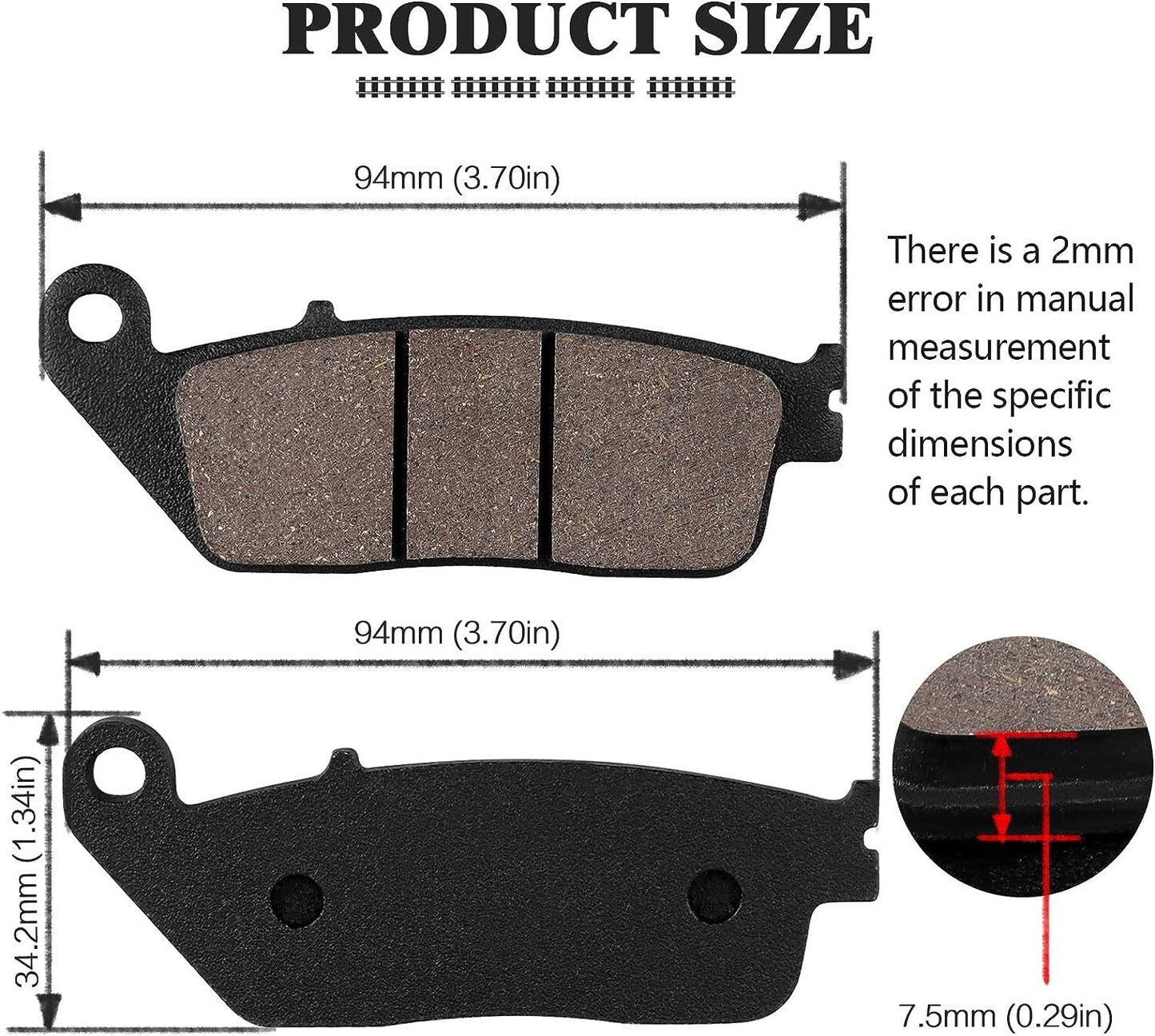 Front and Rear Brake Pads for Honda 750 VF750C Magna 1994-2003 VT750C Shadow