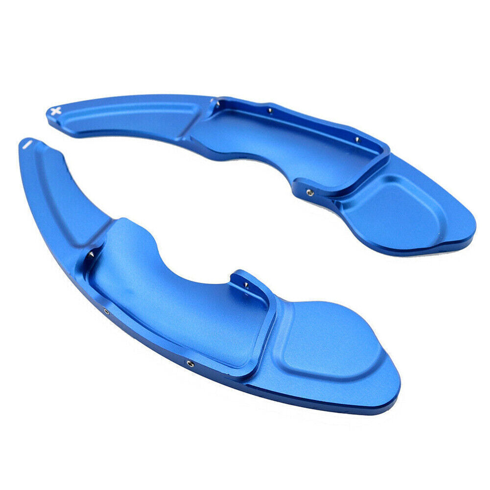 Pair of blue steering wheel paddle shifter extension trim for Lexus RC NX IS