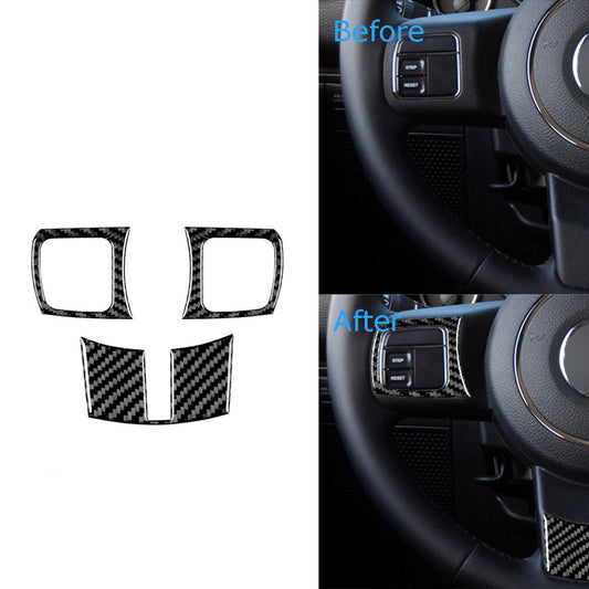 Carbon Fiber Steering Wheel Accent Cover Trim for Jeep for Wrangler JK 2011-2017
