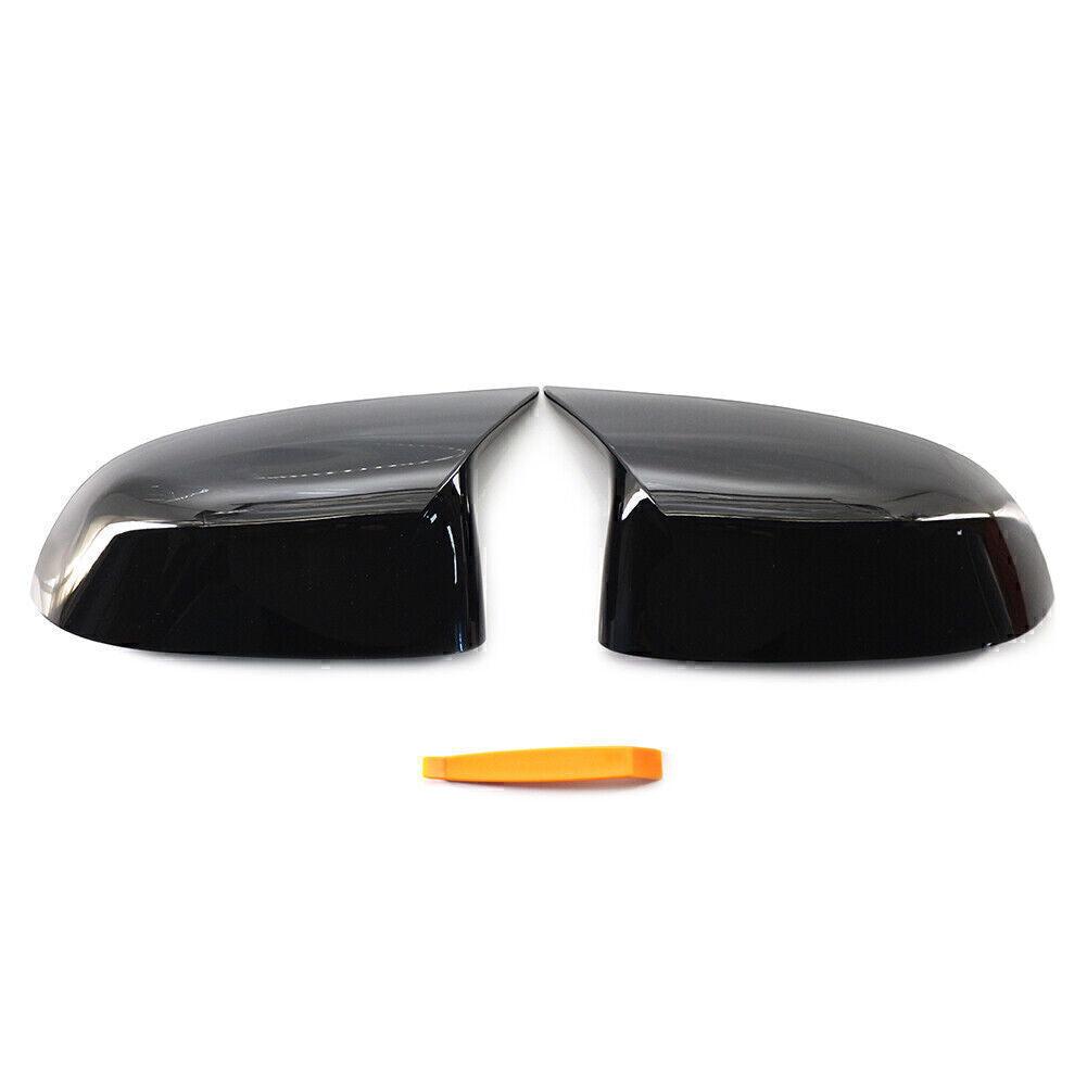 Pair Black Wing Mirror Cover Cap for BMW X3 X4 X5 X6 X7 G01 G05 G07 2018-2021