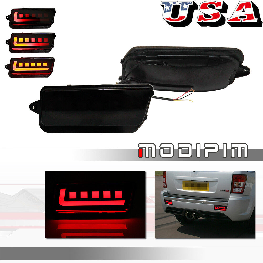 Smoked Lens LED Bumper Reflector Rear Light Kit for 2005-10 for Jeep Grand Cherokee