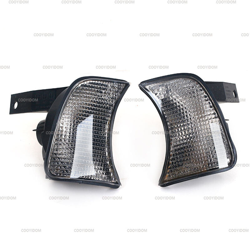 Pair Black Corner Lights Turn Signals light for BMW 5-Series E34 1989-1995