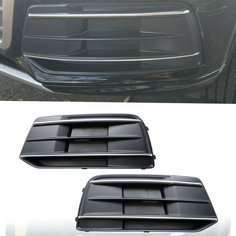 Pair for Audi Q5 SQ5 2018-2020 Front Bumper Grille Fog Light Cover Trim Standard